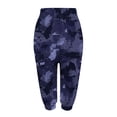thumbnail image 4 of AWXNJUX Casual Pants for Women Capri Leggings for Women 2024 High Waisted Cutout Yoga Capris Lightweight Cozy Cropped Pants Solid Soft Pajams Pants Flowy Pants Woman's Pants (Purple,XXL), 4 of 4