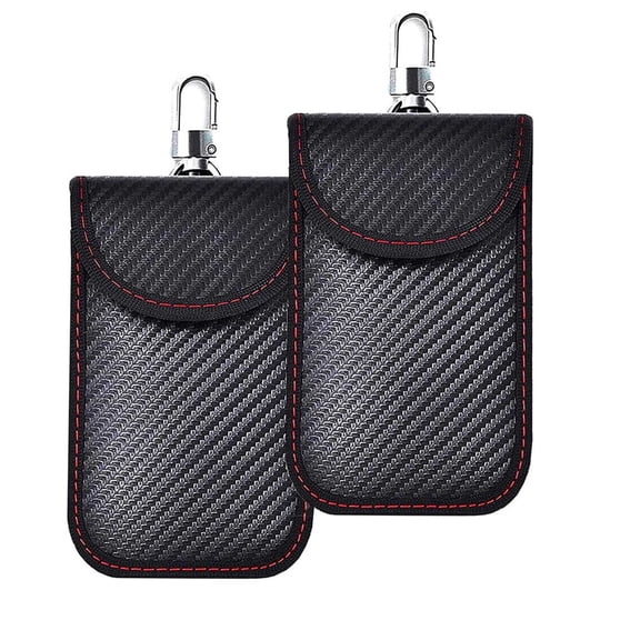 navor 2 Pack for Faraday Pouch for Car Keys cover – RFID Signal Blocking Key Fob Protector, Anti-Theft Carbon Fiber Case, Blocks Wi-Fi, Bluetooth, GPS & Cellular Signals