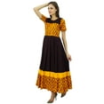 thumbnail image 4 of Bimba Long Anarkali Kurti Half Sleeves Classic Dress Indian Fashion Clothing, 4 of 9