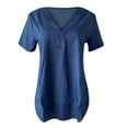 thumbnail image 5 of Njoeus Women's Cotton Short Sleeve T-Shirt Casual Summer V-Neck Tunic Tops Loose Comfy Blouses S-5XL （Available in Plus Size), 5 of 6
