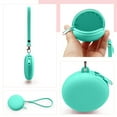 thumbnail image 4 of cpengpj Round Zipper Silicone Coin Purse Earphone Bag, Zipper Pocket Bag Keychain Round Coin Pouch with Wrist Lanyard, 4 of 6
