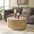 thumbnail image 2 of Safavieh Kanpun Glam Round Fir Coffee Table, Bleached White, 2 of 8