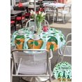 thumbnail image 4 of St. Patrick's Day Outdoor Tablecloth - 60 Inch Round Dining Table Cover, Gnomes Shamrock Clovers Blue Stripes Waterproof Outdoor Table Cloth with Umbrella Hole & Zipper for Picnic/Patio/Party, 4 of 7