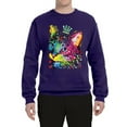 thumbnail image 2 of Wild Bobby Dean Russo Cat Wearing a Crown Thinking Cat Crowned Cat Lover Unisex Crewneck Graphic Sweatshirt, Purple, XX-Large, 2 of 5