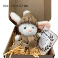 thumbnail image 3 of Easter Gift Easter Bunny Stuffed Animal, Mini Bunny Hugs Plush Toy with Knit Hat and Inspiring Message, Mini Bunny Hugs in Boxes, Cute Easter Gift for Kids, 3 of 3