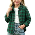 thumbnail image 5 of YUANxueke Girls Boys Button Down Coat, Long Sleeve Plaid Collared Shirts, Casual Fashion Workout Streetwear Jackets, 5 of 6