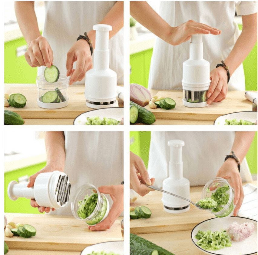 Chok Food Chopper, Manual Handheld Kitchen Slicer with Stainless Steel  ZigZag Blade-One Piece Salad Vegetable Chopper and Slicer-Manual Mini Hand