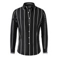 thumbnail image 2 of Stamzod Men's Dress Shirts Long Sleeve Wrinkle-Free Stripe Color Block Work Shirt Casual Slim Fit Button Down Business Shirtsplus Size, 2 of 7