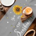 thumbnail image 2 of Sunflowers Cotton Linen Table Runner for Dining Kitchen, Spring Summer Bees Yellow Floral Grey Wedding Outdoor Party Tablerunners Decoration, Dresser Scarf Coffee Tablecloth Runners 13x90 Inches, 2 of 9