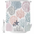 thumbnail image 2 of Coastal Starfish Waterproof Fabric Shower Curtain,Ocean Multicolor Coral Shell Conch Waterproof Fabric Shower Curtain for Bathroom Curtains Bathtubs Hotel Shower Curtains with 12 Hooks Standard 72x72, 2 of 8