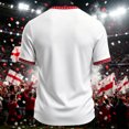 thumbnail image 4 of England 2026 Soccer Cup Fan Jersey for Men, Crewneck Short Sleeve T-Shirt with Crown & Shield Graphic, Lightweight Breathable Athletic Top, 1 PC Deep Red XXL, 4 of 4