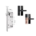 thumbnail image 2 of Door Lock, Security Biometric Fingerprint Smart Door Handle Tuya Electronic Intelligente Card Key Wood Door Lock for Home ,Easy to Install, 2 of 7