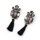 thumbnail image 2 of Pendientes colgantes con baño de aleación para mujeres a la moda, elegantes pendientes con borlas negras, 2 of 3