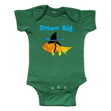 

Inktastic Dream Big Cute Goldfish with Shark Fin Gift Baby Boy or Baby Girl Bodysuit
