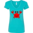 thumbnail image 3 of Inktastic Cute Red Crab Women's V-Neck T-Shirt, 3 of 5