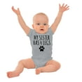 thumbnail image 3 of My Sister Has 4 Legs Paw Print Romper Boys or Girls Infant Baby Brisco Brands 12M, 3 of 6
