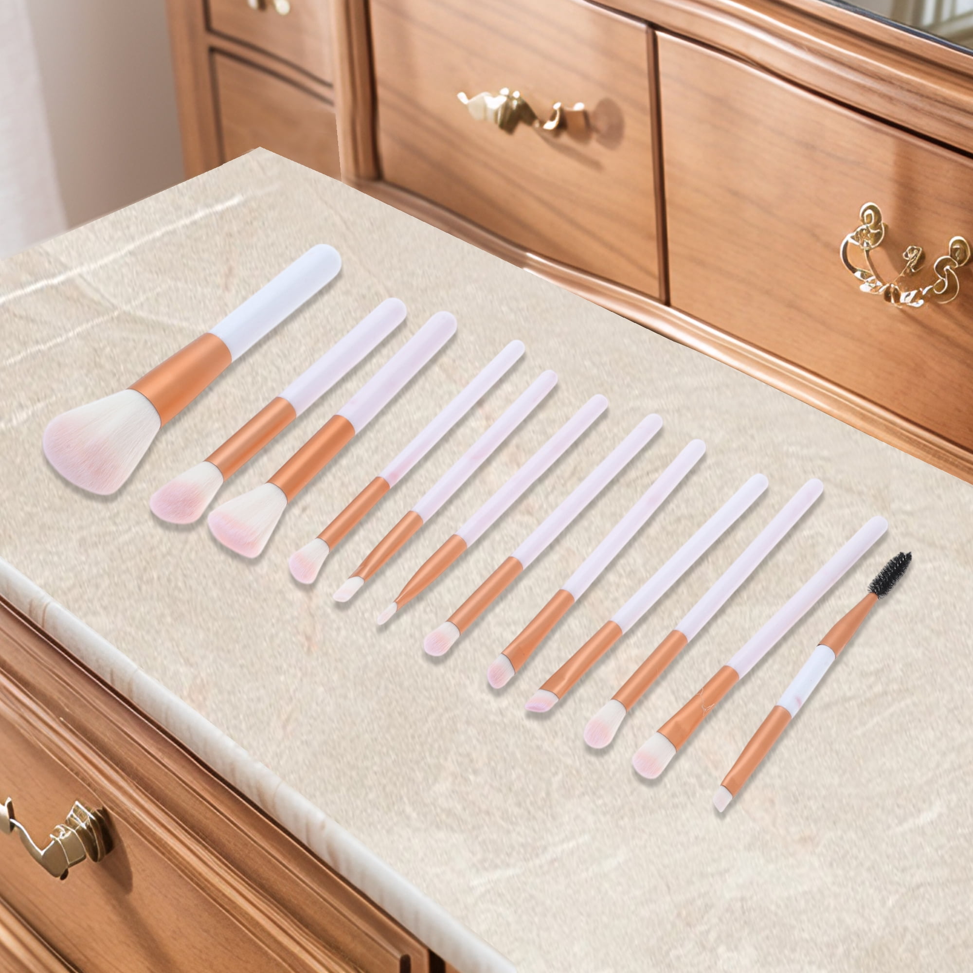Unique Bargains 12 Pcs Lightweight Makeup Brush for Travel Pink