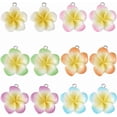 thumbnail image 1 of 1 caja de 24 colgantes de flores de frangipani de 6 colores, de resina floral, con lazo, para verano y primavera, de Hawái., 1 of 5