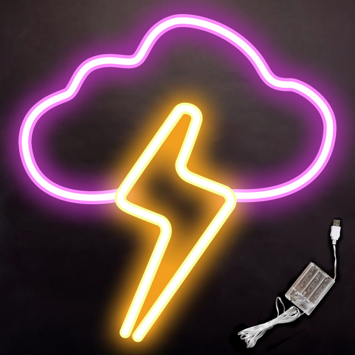 Lightning Neon Signs LED Lights Neon Art Wall Night Lamp Decorative for Kids 