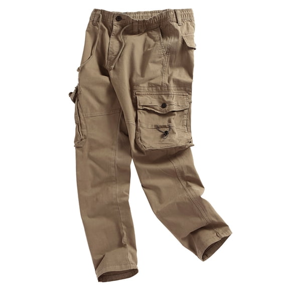 Kakii Men's Outdoor Hiking Pants Ripstop Wild Cargo Pants Army Camo Casual Work Pants with Pockets