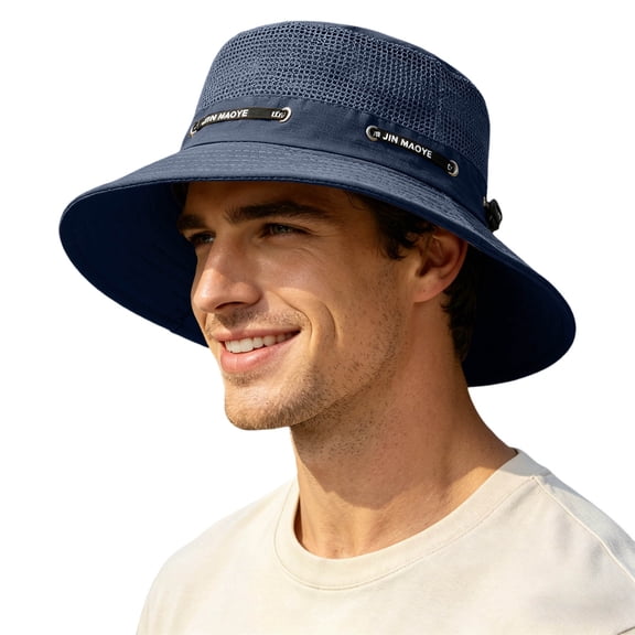Yuanlong Mens Bucket Hats Breathable Mesh Hat Wide Brim Outdoor Summer Outdoor Camping Fisherman Hat