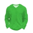 thumbnail image 6 of UVEASISHA Big and Tall V Neck Tshirts for Men Long Sleeve Waffle Knit Shirt Solid Color Regular Fit Pullover Gym Workout Textuered T-Shirts Green 4XL, 6 of 6