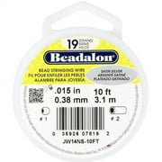 Beadalon 19-Strand 0.38mm Satin Silver Bead-Stringing Wire, Satin Silver, 10 Ft.