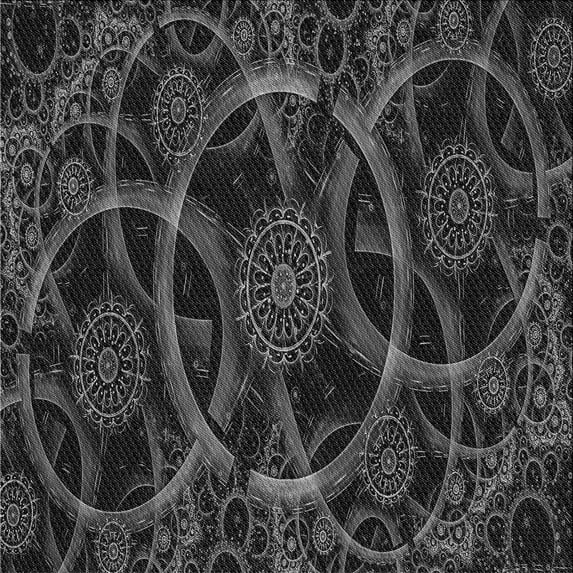 Ahgly Company Indoor Square Patterned Midnight Gray Area Rugs, 8' Square