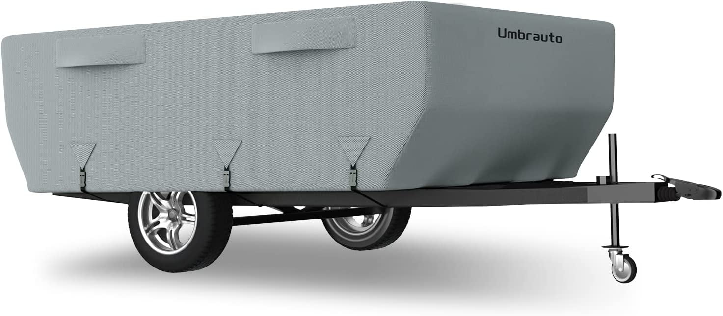 12' Trailers Grey VINPATIO Waterproof 3 Layers Polypropylene Pop Up Camper Cover Folding Camper Trailer Cover Fits 10' 