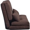 thumbnail image 3 of Benzara Adjustable Foldable Leisure Futon Sofa with Tufting, Brown, 3 of 5