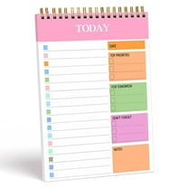 Bfogop Daily Planner Undated - A5 To Do List Notebook Hourly Schedules, Spiral Appointment Planner for Women and Men, PVC Hardcover, Inner Pocket, Elastic Closure, 5.1" x 8.6"