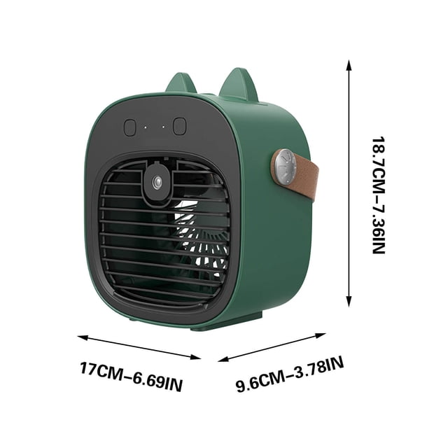 Green Portable Usb Charging Mist Fan Device With Adjustable Speeds Battery