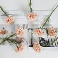 thumbnail image 2 of Flores artificiales de seda de clavel rosa claro, 15 piezas de clavel falso, flores artificiales rosas con tallos para decoración del hogar, boda, ramo de novia, aniversario, cumpleaños, 2 of 4