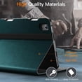 thumbnail image 3 of JETech Case for iPad mini (A17 Pro, 2024 Model, 7th Generation) / mini 6 (2021 Model, 6th Generation), PU Leather Business Folio Tablet Cover with Pencil Holder & Pocket (Peacock Green), 3 of 6