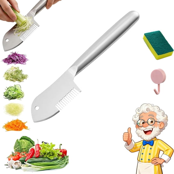 Stainless Steel Multi-purpose Julienne Peeler, Precision Julienne Blade, Vegetable Julienne Slicer Quick & Easy Kitchen Shredder Tool for Fruit, Potatoes, Carrot