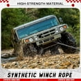 thumbnail image 6 of Gray Synthetic Winch Rope 3/8'' x 50ft 26, 500 Lbs Synthetic Winch Line Cable Rope with Protective Sleeve for Off Road Vehicle 4WD SUV Truck ATV UTV SUV, 6 of 12