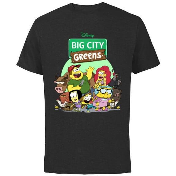 Disney Big City Greens Family Group - Short Sleeve Cotton T-Shirt for Adults -Customized-Black