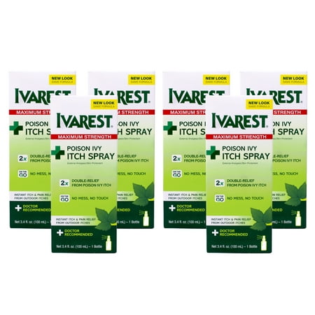 Ivarest Poison Ivy Itch Spray, Maximum Strength 3.40 oz (Pack of 6)