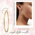 thumbnail image 3 of 14k Solid Gold Hoop Earrings For Women, 2-mm, Hypoallergenic, Round Click-Top Closure White Gold Hoop Earrings 14k Real Gold, 3 of 6