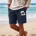 thumbnail image 2 of CONZONE Mens Casual Shorts Elastic Waist Drawstring Summer Beach Shorts For Men Hawaiian Graphic Lightweight Loose Fit Outdoor Shorts With Pockets, 2 of 6