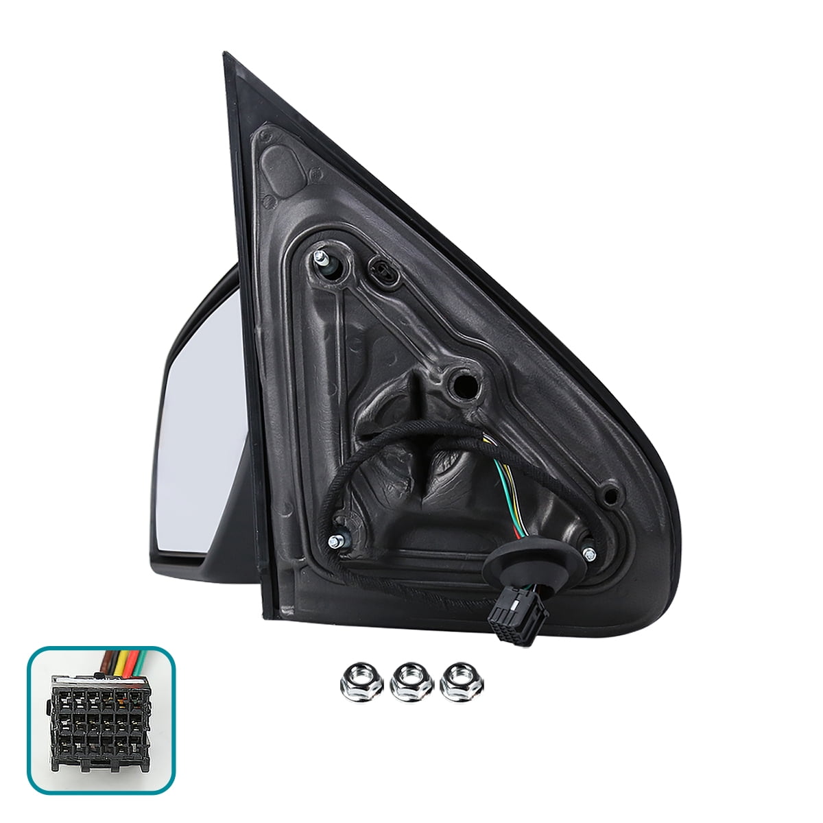 Spec-D Tuning Left Driver Side Chrome Power Heated Mirror w/ Puddle Light Compatible with 2014-2018 Chevy Silverado, GMC Sierra