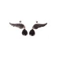 thumbnail image 1 of Steampunk Earrings - Wings w/ Black Jewel, 1 of 1