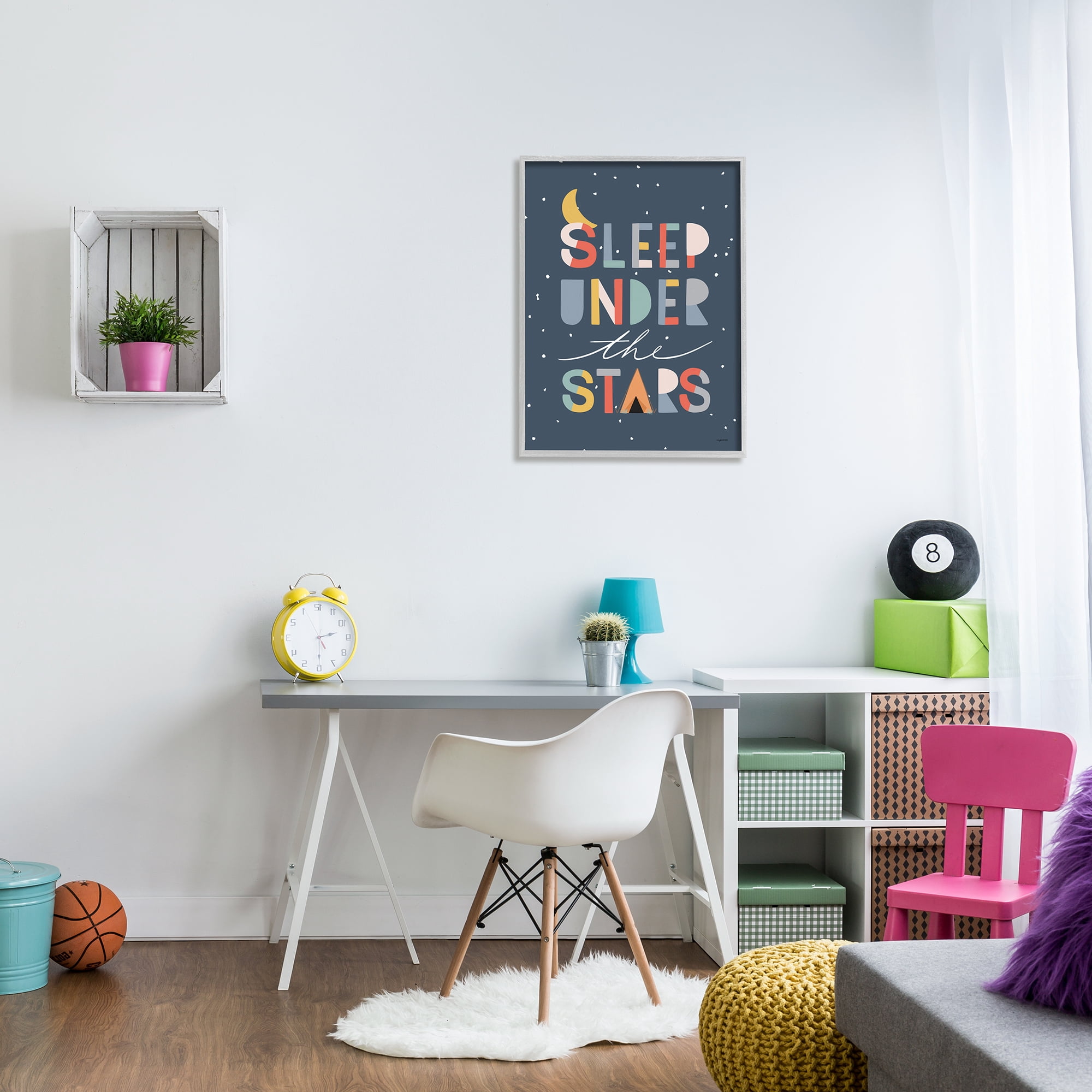 Stupell Industries Sleep Under the Stars Phrase Geometric Block Typography, 24 x 30, Design by Kyra Brown