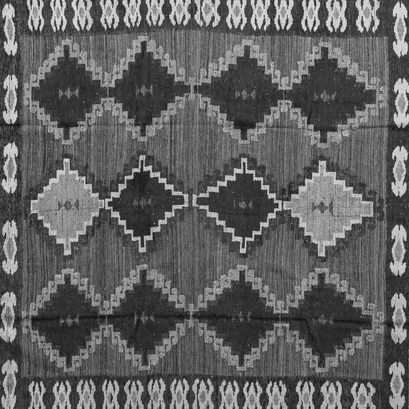 Ahgly Company Indoor Square Abstract Gray Modern Area Rugs, 5' Square