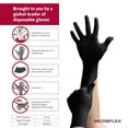 thumbnail image 3 of Microflex MidKnight MK-296 Nitrile Disposable Gloves Powder-Free - Ideal for Automotive, Laboratory, Machinery, Healthcare, Work, Cooking & Industrial Usage - Medium - 100 Gloves - Black - Pack of 3, 3 of 5
