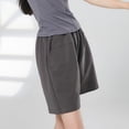 thumbnail image 4 of Timegard Womens Lounge Shorts Ruched Wide Leg Elastic Waisted Comfy Summer Loose Shorts with Pockets, 4 of 7