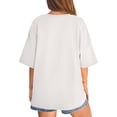 thumbnail image 5 of Oversized Tshirts for Women Summer Casual Short Sleeve Crew Neck Loose Fit Basic Tee Tops, #01 White, S, 5 of 6