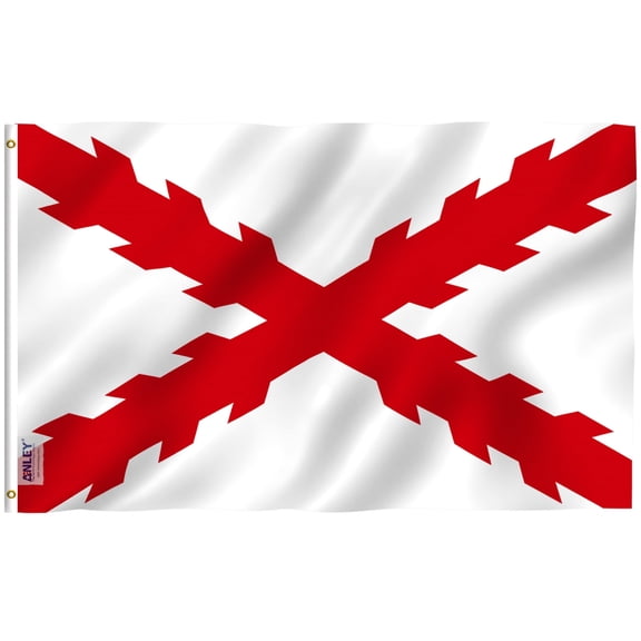Anley 3x5 Feet Cross of Burgundy Flag - Spanish Empire Burgundy Flag Polyester