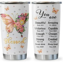 Christian Gifts for Women Tumbler 20oz, Religious Gift for Women, Baptism Confirmation Gifts for Girl, Inspirational/Catholic/Spiritual/Birthday Gifts, Bible Verse/Scripture Gift Cup 1PC
