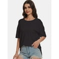 thumbnail image 5 of Women's Short Sleeve Crew Neck T-Shirt - Relaxed Fit, Soft Casual Tee, 5 of 6